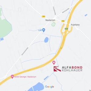 Mapa dojazdu do Alfa Bond Kohlhauer, Kajetany koło Nadarzyna, Al. Katowicka 113